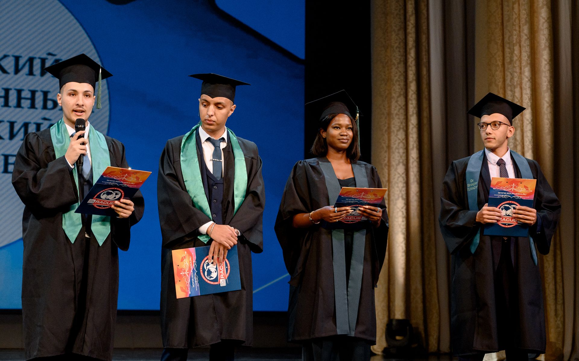 Students celebrating graduation
